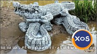 Statuetă crocodil, gri patinat, model S85. - 1