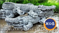 Statuetă crocodil, gri patinat, model S85. - 3