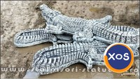 Statuetă crocodil, gri patinat, model S85. - 2