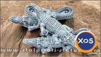 Statuetă crocodil, gri patinat, model S85. - 4