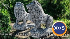 Set statuete lei gigant, gri antichizat, model S66.