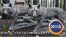 Statuetă animal lup, din beton, model S78.