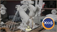Statuetă căluț mediu, alb marmorat, model S37. - 5