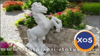 Statuetă căluț mediu, alb marmorat, model S37. - 2