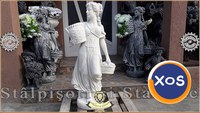 Statuetă domnița cu coșulețe, alb marmorat, model S67. - 1