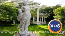 Statuetă domnița cu flori, alb marmorat, model S50.