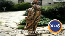 Statuetă domnița cu flori, arămiu antichizat, model S50.