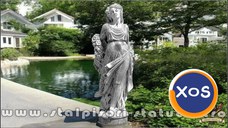 Statuetă domnița cu flori, gri patinat, model S50.