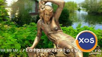 Statuetă jardinieră flori, arămiu patinat, model J12. - 7