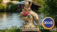 Statuetă jardinieră flori, arămiu patinat, model J12. - 6