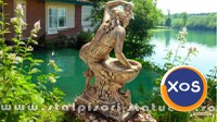 Statuetă jardinieră flori, arămiu patinat, model J12. - 8