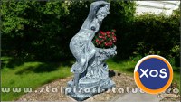 Statuetă jardinieră flori, gri patinat, model J12. - 2