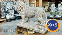 Statuetă leu mare în picioare, maro antichizat, model S33. - 4