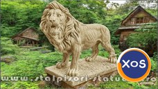 Statuetă leu mare în picioare, maro antichizat, model S33.