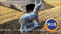 Statuetă măgăruș pe stativ, gri patinat, model S29. - 4