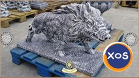 Statuetă porc mistreț, gri patinat, model S81. - 2