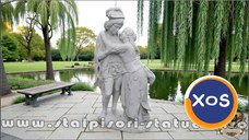 Statuetă Romeo și Julieta, alb marmorat, model S55.