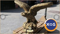 Statuetă vultur, acvilă, șoim, auriu patinat, model S35. - 3