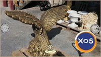 Statuetă vultur, acvilă, șoim, auriu patinat, model S35. - 5