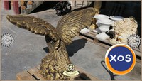 Statuetă vultur, acvilă, șoim, auriu patinat, model S35. - 5