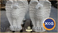 Statuetă vultur, acvilă, șoim, uliu, alb marmorat, model S13. - 1