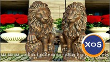 Set statuete lei cu blazon, arămiu patinat, model S2.