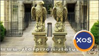 Statuete vulturi, acvile, șoimi, uliu, auriu antichizat, model S82. - 3