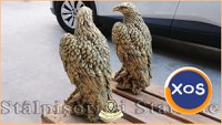 Statuete vulturi, acvile, șoimi, uliu, auriu antichizat, model S82. - 4