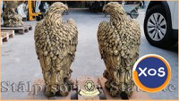 Statuete vulturi, acvile, șoimi, uliu, auriu antichizat, model S82. - 5