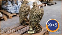 Statuete vulturi, acvile, șoimi, uliu, auriu antichizat, model S82. - 6