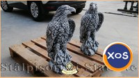 Statuete vulturi, acvile, șoimi, uliu, gri antichizat, model S82. - 3