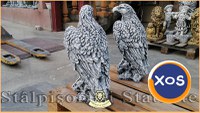 Statuete vulturi, acvile, șoimi, uliu, gri antichizat, model S82. - 5