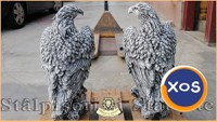 Statuete vulturi, acvile, șoimi, uliu, gri antichizat, model S82. - 6