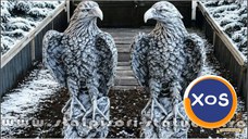 Statuete vulturi, acvile, șoimi, uliu, gri antichizat, model S82.