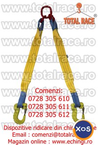 Sistem de ridicare din chingi cu 2 brate cu carlige rotative - 1