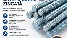 Tija Filetata DIN 975 Gr. 4.8 Zincata – Pentru Fixare si Montaj