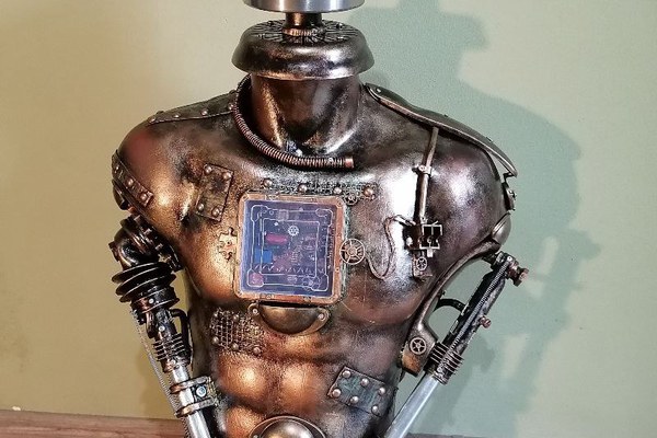 Lampă manechin stil mecanic-industrial,steampunk,vintage