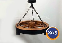 Candelabru din roata lemn - 1