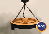 Candelabru din roata lemn - 2