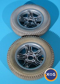 Roata originala cu cauciuc si camera pentru carucior electric 3.00-8 - - 2