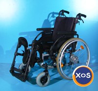 scaun cu rotile din aluminiu handicap latime sezut 45 cm - 1