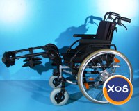 scaun cu rotile din aluminiu handicap latime sezut 45 cm - 2