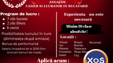 Angajam casier si lucrator in bucatarie