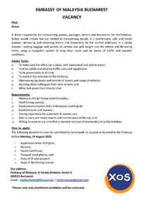 VACANCY Post: Driver - 1
