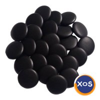 Set 25 nasturi metalici cu picior rotunzi, imbracati in piele naturala - 1