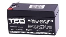 Acumulator AGM TED1214F1 12V 1.4Ah pentru Echipamente Diverse