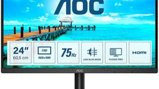 AOC Monitor LED 24B2XHM2 VA 75Hz (23.8“, 16:9, 1920x1080, VA, 75Hz, 250 cd/m², 3000:1, 20M:1, 4 ms, 178/178°, VGA, HDMI, Audio-o