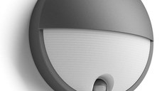 Aplica LED pentru exterior cu senzor de miscare Philips Capricorn, 6W (47W), 600 lm, lumina calda (2700K), IP44, 78x214mm, Antra