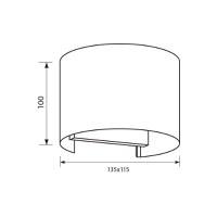 Aplica LED Vivalux ROUND STARK, 6W, 180 lm, lumina neutra (4000K), 120°, IP54, 135x115x100mm, 15000h, aluminiu, -25÷+40°C, Negru - 3