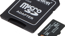 Card de Memorie MicroSD Kingston, 16GB, Adaptor SD, Class 10